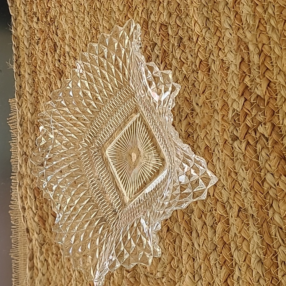 GUC Cut Glass Scalloped Edge Dish